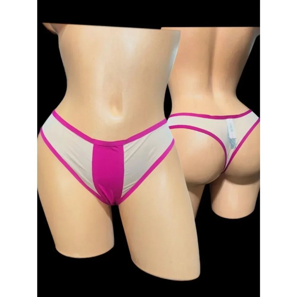 Victorias Secret Very Sexy Mesh Wide High-waist Thong Panty Buff Punk Medium